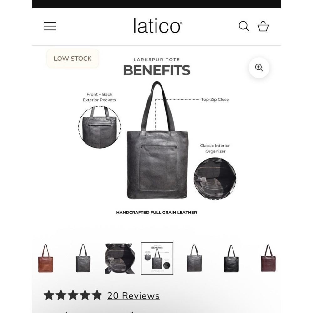 Latico Larkspur Brown Leather Tote Bag - Picture 13 of 13
